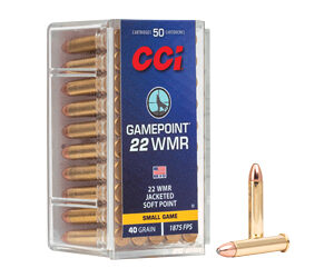 CCI Gamepoint Rimfire Ammunition .22 WMR 40 gr JSP 1875 fps 50/ct