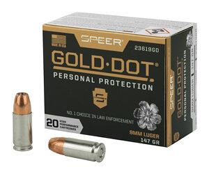 Speer Gold Dot Handgun Ammunition 9mm Luger 147 gr HP 985 fps 20/ct