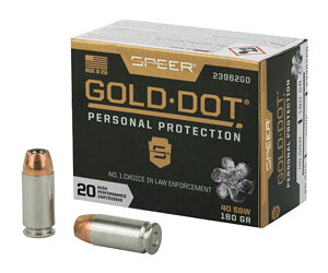 Speer Gold Dot Handgun Ammunition .40 S&W 180 gr HP 1025 fps 20/ct
