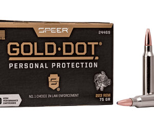 Speer Gold Dot Personal Protection Rifle Ammunition 223 Rem 75gr SP 2775 fps 20/ct