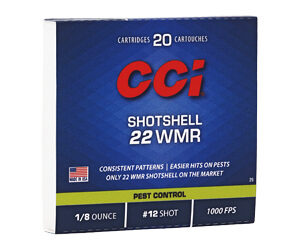 CCI Rimfire Shotshell Ammunition .22 WMR 1/8 oz #12 1000 fps 20/ct