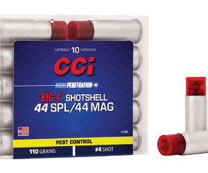 CCI Big 4 Handgun Shotshell Ammunition .44 spl/Mag #4 1000 fps 10/ct