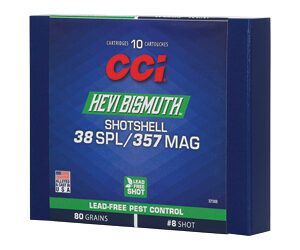 CCI Hevi Bismuth Centerfire Shotshell 357 Mag/38 Spl 80gr #8 1100 fps 10/ct