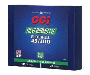 CCI Hevi Bismuth Centerfire Shotshell 45 Auto 115gr #8 1150 fps 10/ct