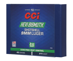 CCI Hevi Bismuth Centerfire Shotshell 9mm Luger 43gr #11 950 fps 10/ct