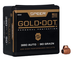 Speer Gold Dot Personal Protection Handgun Bullets .380 Auto .355" 90 gr GDHP 100/ct