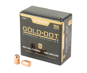 Speer Gold Dot Personal Protection Handgun Bullets .40/10mm .400" 180 gr GDHP 100/ct