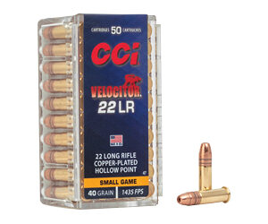 CCI Velocitor HP Rimfire Ammunition .22 LR 40 gr CPHP 1435 fps 50/ct