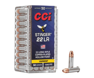 CCI Stinger Rimfire Ammunition .22 LR 32 gr CPHP 1640 fps 50/ct