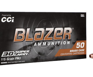 CCI Blazer Brass Handgun Ammunition .30 SC 115 gr FMJ 1150 fps 50/ct