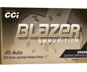 Blazer Brass Handgun Ammunition .45 Auto 230gr JHP 850 fps 50/ct