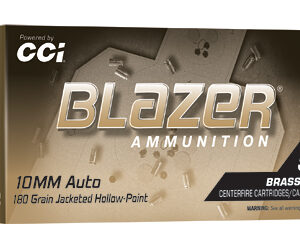 Blazer Brass Handgun Ammunition 10mm Auto 180gr JHP 1175 fps 50/ct