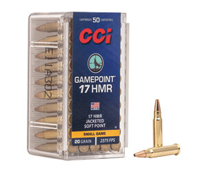 CCI .17 HMR GamePoint Rimfire Ammunition .17 HMR 20 gr JSP 2375 fps 50/ct