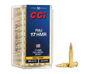 CCI FMJ Rimfire Ammunition .17 HMR 20 gr FMJ 2375 fps 50/ct