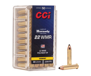 CCI V-MAX Rimfire Ammunition .22 WMR 30 gr Poly Tip V-Max 2200 fps 50/ct