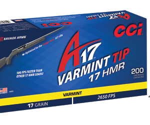 CCI A17 Varmint Tip Rimfire Ammunition .17 HMR 17 gr Vtip 2650 fps 200/ct