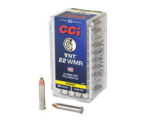CCI Varmint Rimfire Ammunition .22 WMR 30 gr VNT 2200 fps 50/ct