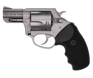 Charter Arms .357 Mag Pug Handgun .357 Mag 5rd Capacity 2.2" Barrel Silver with Full Size Black Grip