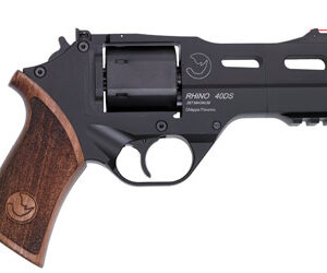 Chiappa 40DS Rhino Handgun .357 Mag 6rd Capacity 4" Barrel Black with Wood Grip and 3 Moon Clips