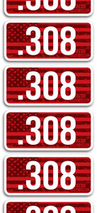 MTM Ammo Caliber Labels .308 Red 8/ct