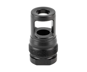 Metal threaded valve/adaptor with two rectangular cutouts and a hexagonal base.