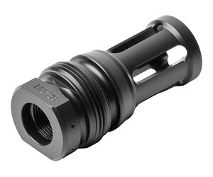 Metal cylindrical pneumatic fitting with a threaded inner bore and slotted grip section