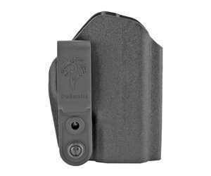 Gray Desantis pistol holster holding a compact handgun securely in place