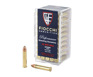 Fiocchi Magnum Shooting Dynamics Rimfire Ammunition .22 WMR 40 gr. JSP 1910 fps 50/ct
