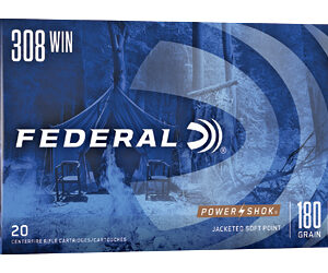 Federal Power-Shok Rifle Ammunition .308 Win 180 gr SP 2570 fps - 20/ct