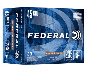 Federal Power-Shok Handgun Ammunition 45 Colt 235gr JHP 845 fps 20/ct