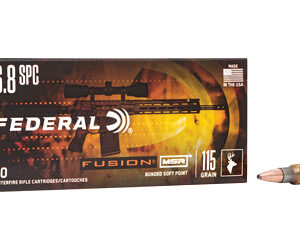 Federal Fusion MSR Rifle Ammunition 6.8mm SPC 115 gr SP 2470 fps 20/ct