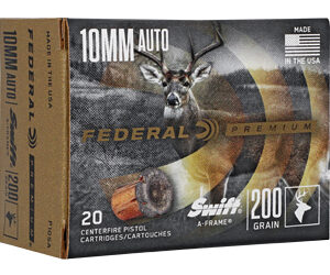 Federal Swift A-Frame Handgun Ammunition 10mm Auto 200gr JHP 1175 fps 20/ct