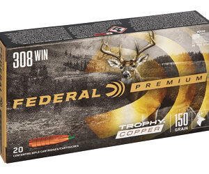 Federal Premium Trophy Copper Rifle Ammunition .308 Win 150 gr TC 2820 fps 20/ct