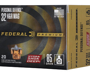 Federal Hydra-Shok Deep Handgun Ammunition .32 H&R 85 gr JHP 1025 fps 20/ct