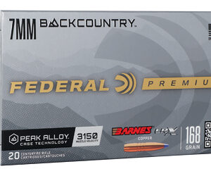 Federal Barnes LRX Rifle Ammunition 7mm Backcountry 168gr PT 3150 fps 20/ct