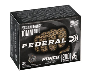Federal Personal Defense Punch Handgun Ammunition 10mm Auto 200gr JHP 1100 fps 20/ct