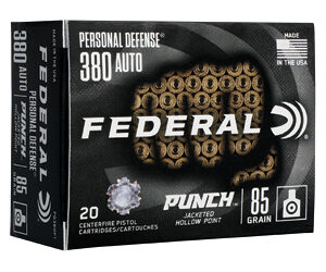 Federal Personal Defense Punch Handgun Ammunition .380 Auto 85 gr JHP 1000 fps 20/ct