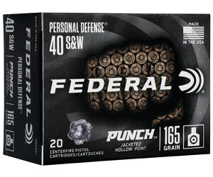 Federal Personal Defense Punch Handgun Ammunition .40 S&W 165 gr JHP 1130 fps 20/ct