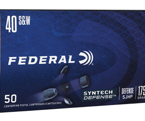 Federal Syntech Defense Handgun Ammunition .40 S&W 175gr SJHP 1000 fps 50/ct