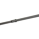 Long black rifle barrel shown from the side, with the muzzle at the right end and a tapered midsection.