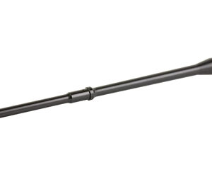 Long black rifle barrel shown from the side, with the muzzle at the right end and a tapered midsection.