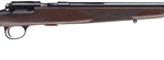Bolt-action rifle with a wooden stock and long metal barrel laid horizontally.