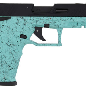 Teal marbled toy handgun with a black slide and grip.