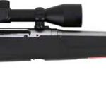 Bolt-action hunting rifle with scope mounted on top and a long metallic barrel