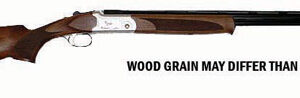 Shotgun with wooden stock and long metal barrel; includes disclaimer: 'WOOD GRAIN MAY DIFFER THAN MODEL SHOWN'