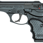 Left-side view of a black Beretta semiautomatic handgun утверж