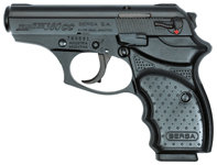 Left-side view of a black Beretta semiautomatic handgun утверж