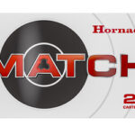 Box of Hornady MATCH ammunition with red 'MATCH' logo and '20 cartridges' label