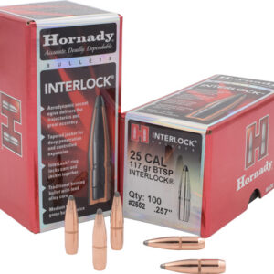 Hornady InterLock Bullets .25 cal .257" 117 gr BTSP 100/ct