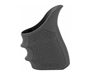 Ergonomic dark gray pistol-grip attachment with a textured surface and finger grooves for a handheld tool or device